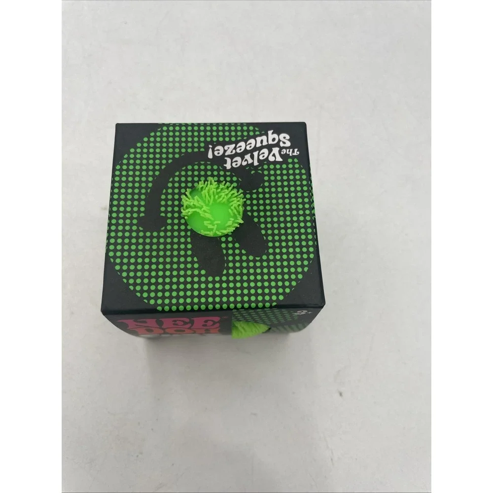 Green NeeDoh Fuzz Ball Nee Doh Squish Stress Ball Velvet Squeeze NEW IN BOX